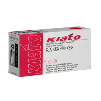 تیغ بیستوری جراحی سایز 22 کیاتو KIATO بسته 100 عددی